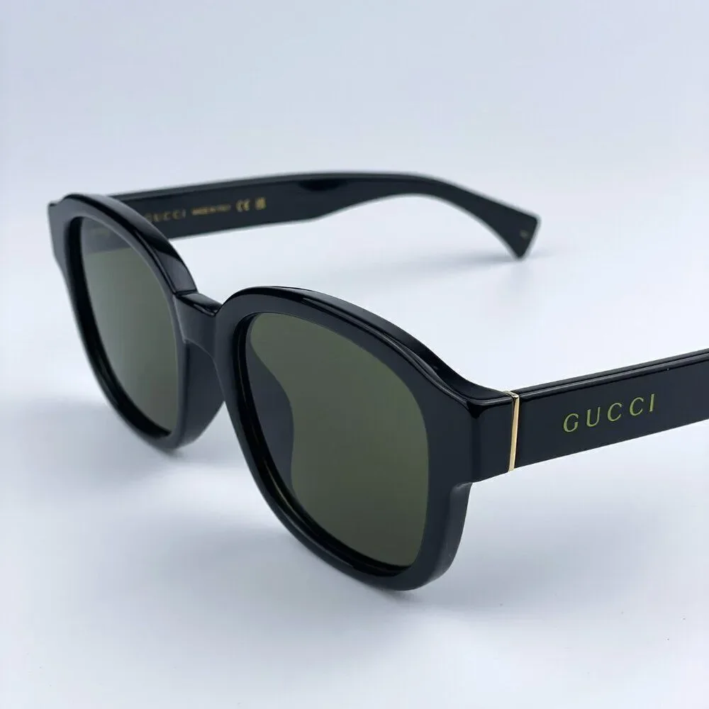 SALE! NEW Gucci GG1140SK 002 Black Green Square Unisex Sunglasses